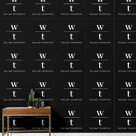 モノグラムモダンエレガント白黒室 壁紙