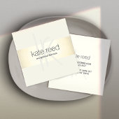 モノグラムモダンエレガント金ゴールドストライプスクエア スクエア名刺