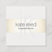 モノグラムモダンエレガント金ゴールドストライプスクエア スクエア名刺 (正面)