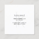 モノグラムモダンエレガント金ゴールドストライプスクエア スクエア名刺 (裏面)