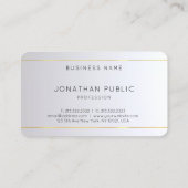 モノグラムモダンエレガント金ゴールド丸銀 名刺 (裏面)