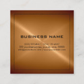 モノグラムモダンエレガント青銅ステンレス金属 スクエア名刺 (裏面)