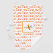 モノグラムモダンオレンジウォーターカラーレインボー ゴルフタオル (インサイチュ)