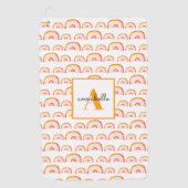 モノグラムモダンオレンジウォーターカラーレインボー ゴルフタオル (正面)