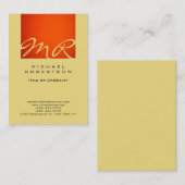 モノグラムモダンオレンジバフベージュ名刺 名刺 (正面/裏面)