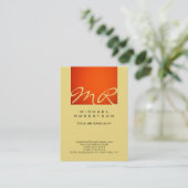 モノグラムモダンオレンジバフベージュ名刺 名刺 (スタンド正面)