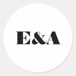 モノグラムモダンカップルイニシャル結婚ズ ラウンドシール