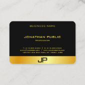 モノグラムモダンクエレガントラック金ゴールドテンプレート 名刺 (裏面)