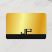 モノグラムモダンクエレガントラック金ゴールドテンプレート 名刺 (正面)