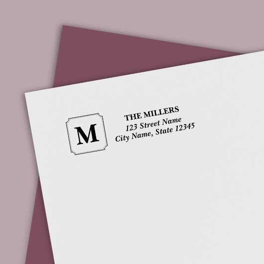 モノグラムモダンクラシックファミリ名アドレス セルフインキングスタンプ