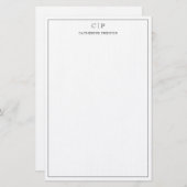 モノグラムモダンクラシックブラックパーソナル文房具 便箋 (正面/裏面)