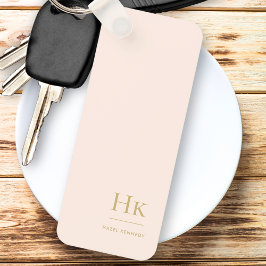 モノグラムモダンクラシックミニマル赤面金ゴールド キーホルダー