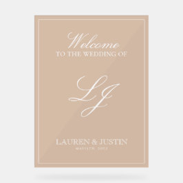 モノグラムモダンクラシックTerracottaスクリプトへようこそ アクリルサイン