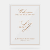 モノグラムモダンクラシックTerracottaスクリプトへようこそ アクリルサイン (正面)