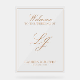 モノグラムモダンクラシックTerracottaスクリプトへようこそ アクリルサイン