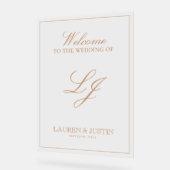 モノグラムモダンクラシックTerracottaスクリプトへようこそ アクリルサイン (傾斜)