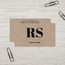 モノグラムモダンクラフト紙スタイル 名刺