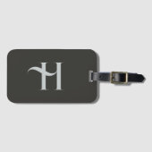 モノグラムモダングエレガントリーンオリーブカラーイニシャル ラゲッジタグ (正面横)