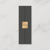 モノグラムモダングエレガントレイ金ゴールドコンサルタフェイクント スキニー名刺 (正面)