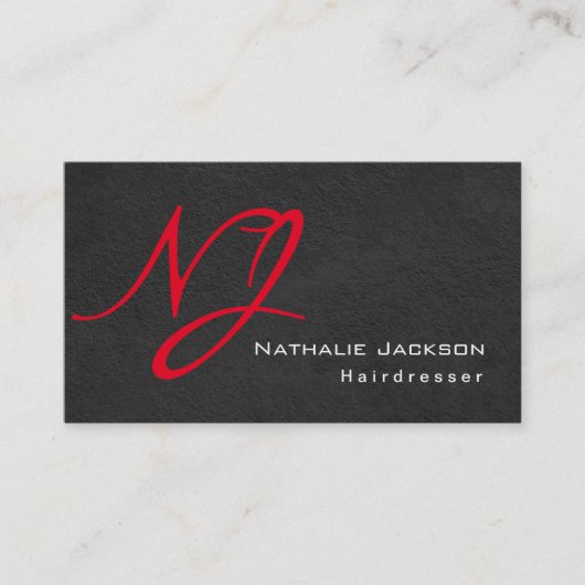 モノグラムモダングスタイリッシュレイのテクスチャヘアドレッサー 名刺 (正面)