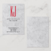 モノグラムモダングスタイリッシュレーレッドトレンディー 名刺 (正面/裏面)