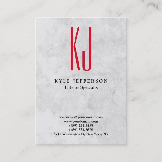モノグラムモダングスタイリッシュレーレッドトレンディー 名刺 (正面)