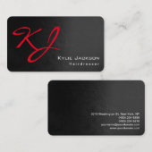 モノグラムモダングスタイリッシュレーレッド美容師 名刺 (正面/裏面)