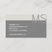 モノグラムモダングミニマルレープロフェッショナル 名刺 (裏面)