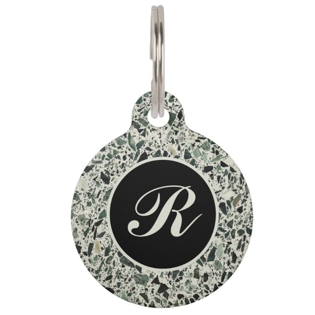 モノグラムモダングリーンテラッツォ ペット　ネームタグ (正面)