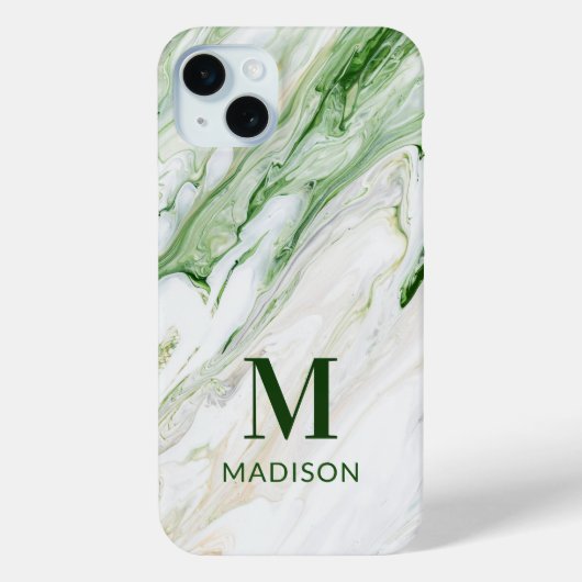 モノグラムモダングリーンホワスタイリッシュイト Case-Mate iPhoneケース (裏面)