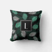 モノグラムモダングリーンボ離れタニカル クッション (正面)