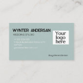 モノグラムモダングリーンミニマルカスタムリストのロゴ名 名刺 (裏面)