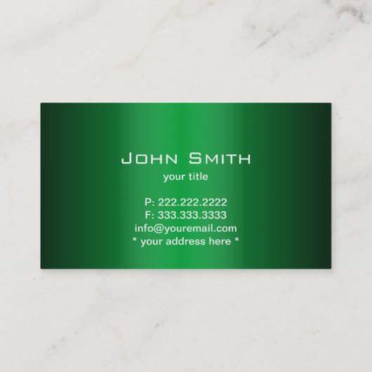 モノグラムモダングリーンメタル名刺 名刺 (裏面)