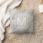 モノグラムモダングレイ大理石 クッション (ブランケット)