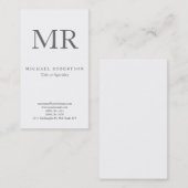 モノグラムモダングレイ白ミニマリスト平野 名刺 (正面/裏面)