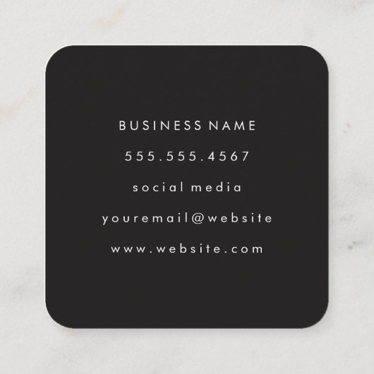 モノグラムモダングレイ（アーク付き）文字 スクエア名刺 (裏面)