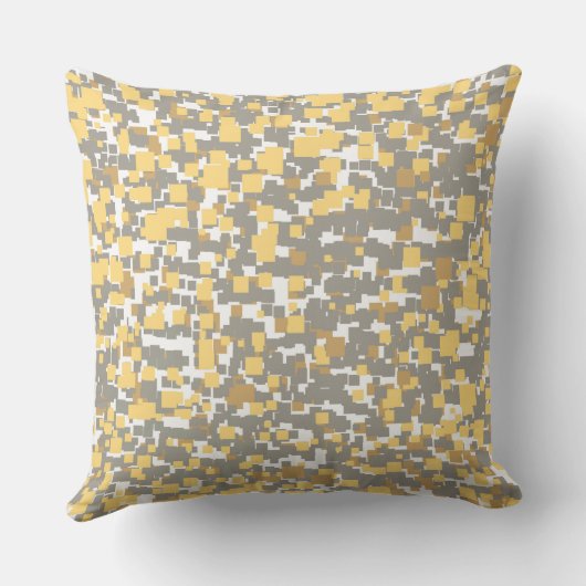 モノグラムモダングレーイエロー抽象芸術装飾用クッション クッション (裏面)