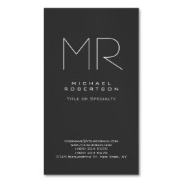 モノグラムモダングレーホワイトミニマル主義者 マグネット名刺