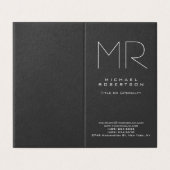 モノグラムモダングレーホワイトミニマル主義者 名刺 (外部フラット)