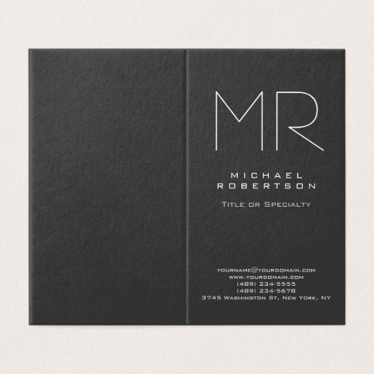 モノグラムモダングレーホワイトミニマル主義者 名刺 (外部フラット)