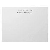 モノグラムモダングレー文房具シンプル ノートパッド (正面)