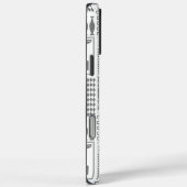 モノグラムモダングレー白抽象芸術パターン Case-Mate iPhoneケース (裏面 / 右)