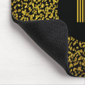 モノグラムモダンゴールデンドット黒 マウスパッド (コーナー)