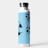 モノグラムモダンサッカー恋人ブルーブラック ウォーターボトル (左面)
