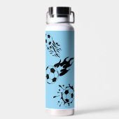 モノグラムモダンサッカー恋人ブルーブラック ウォーターボトル (背面)