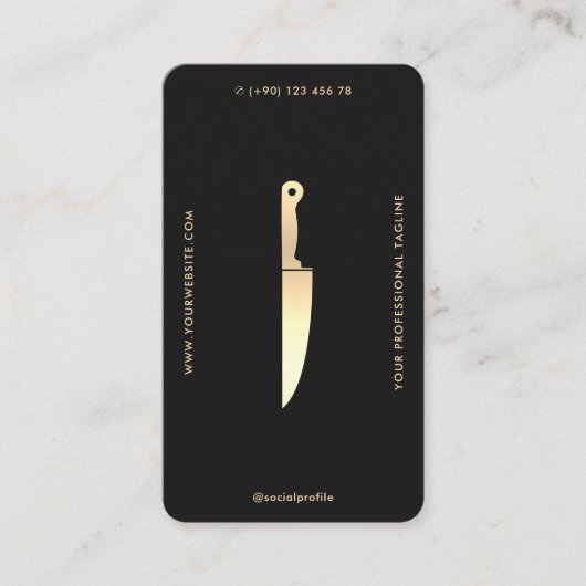 モノグラムモダンシェフブラック金ゴールド包丁プレミアム 名刺 (正面)