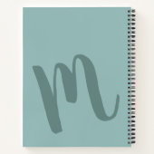 モノグラムモダンシェフレシピティール(緑がかった色)ブルー ノートブック (裏面)