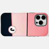 モノグラムモダンシッガーリークピンクブラックストライプ Case-Mate iPhoneケース (裏面 (横))