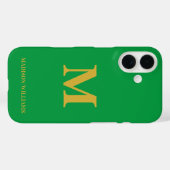 モノグラムモダンシックグリーン金ゴールドミニマスタイリッシュリスト Case-Mate iPhoneケース (裏面 (横))