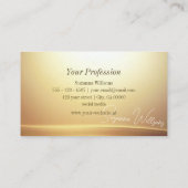 モノグラムモダンシック付き茶色ベージュ曲線デコール 名刺 (裏面)